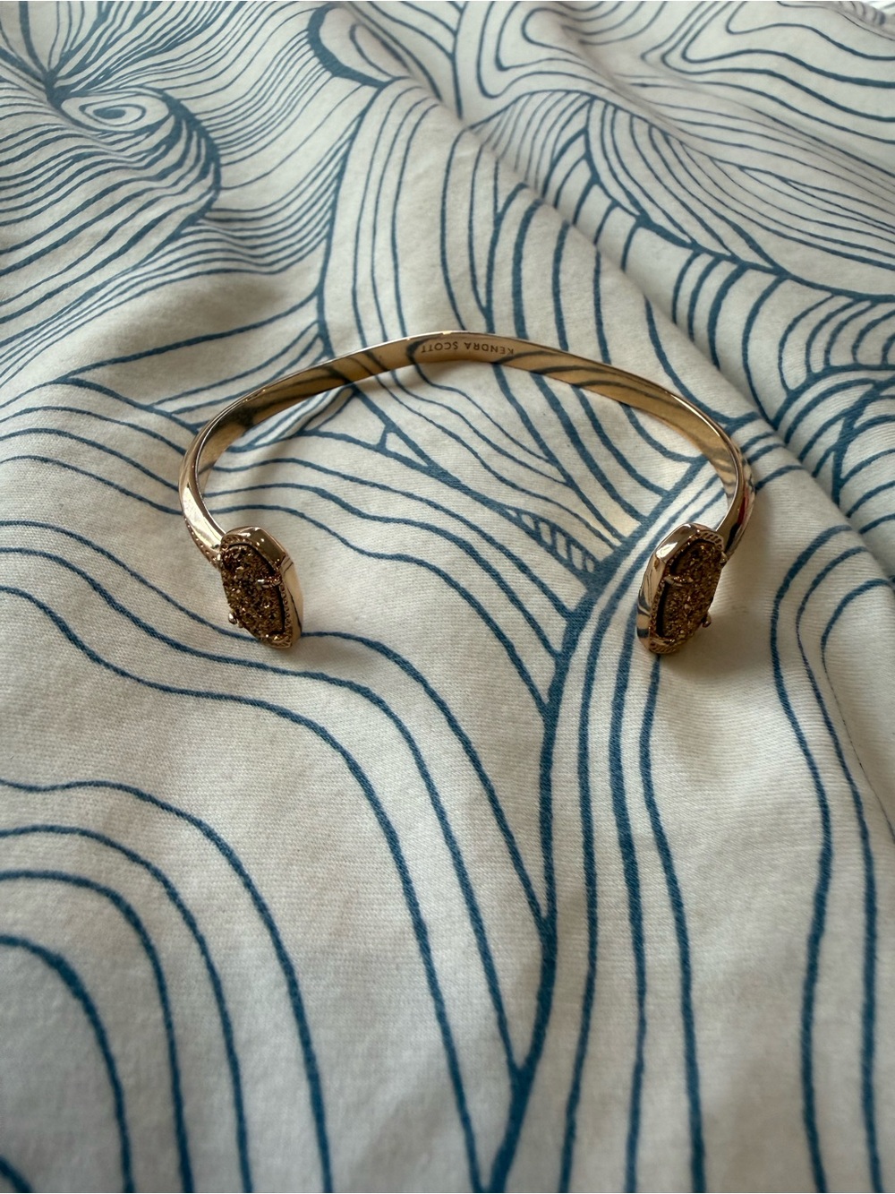 Kendra Scott Rose Gold Druzy Open Cuff Bracelet